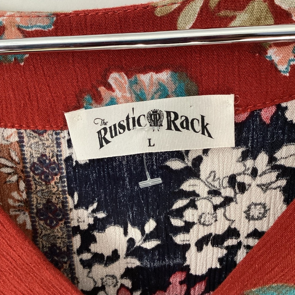 The Rustic Rack Patchwork Floral Bell Sleeves Tie… - image 8